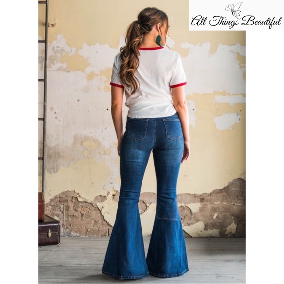 LAST PAIR Sz 8🔥L&B Boujee Button Fly Bells🔥 - Picture 2 of 5